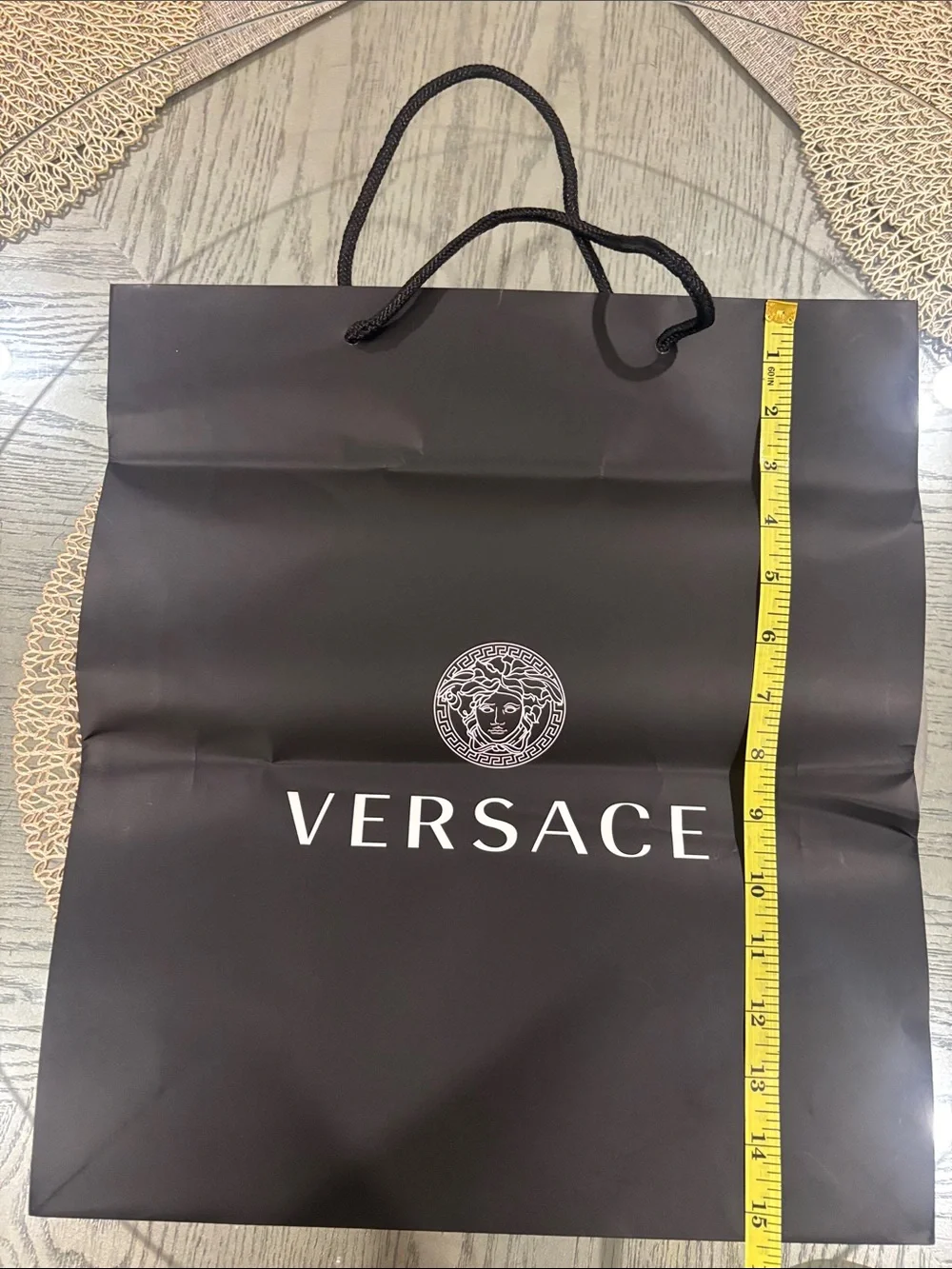 Versace gift bag. Black. 15.5X14